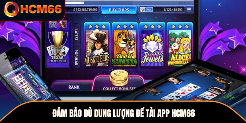 Đảm bảo đủ dung lượng để tải app HCM66